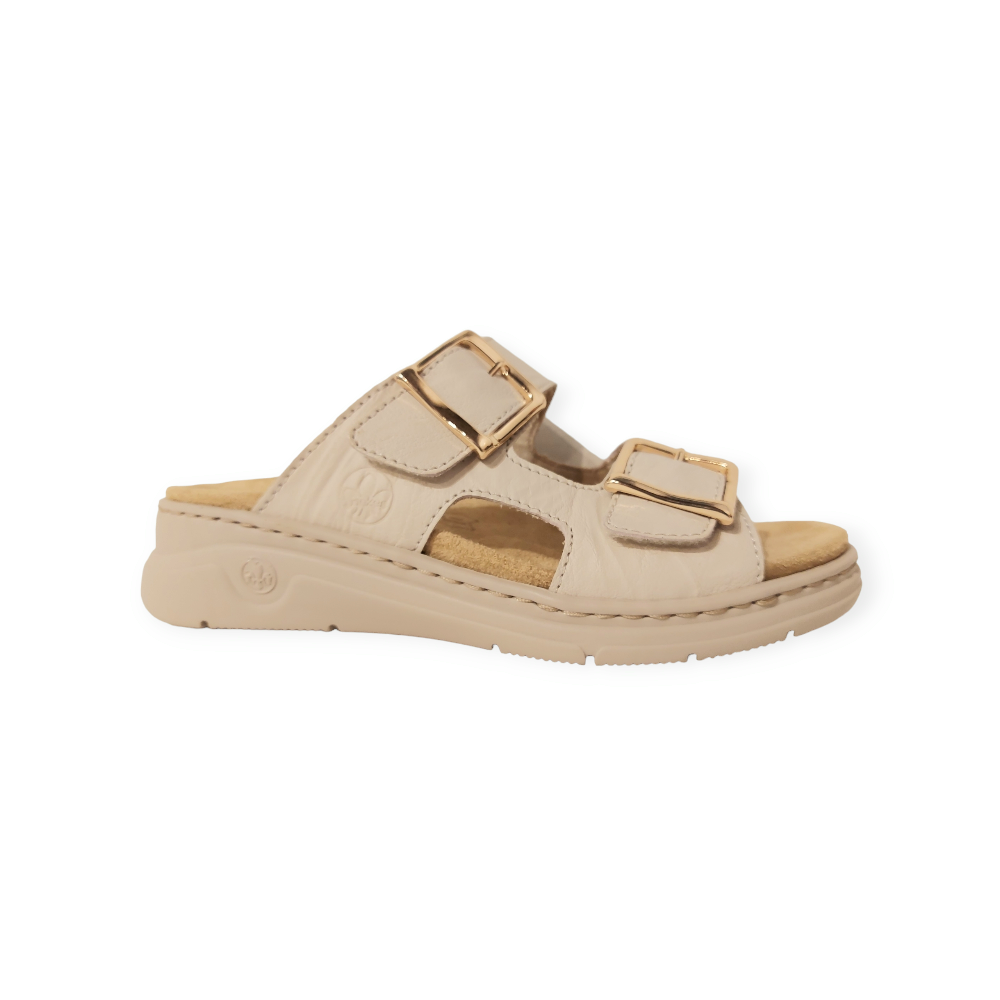 Rieker Slipper V9254 60 Beige Uitneembaar Voetbed