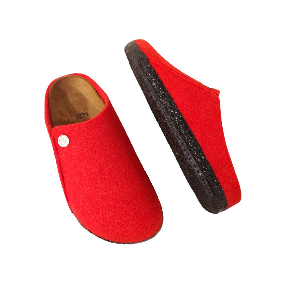 Birkenstock Pantoffel Zermatt Rivet 1014974 Rivet Split Active Red Vilt Smal - 4061418504968