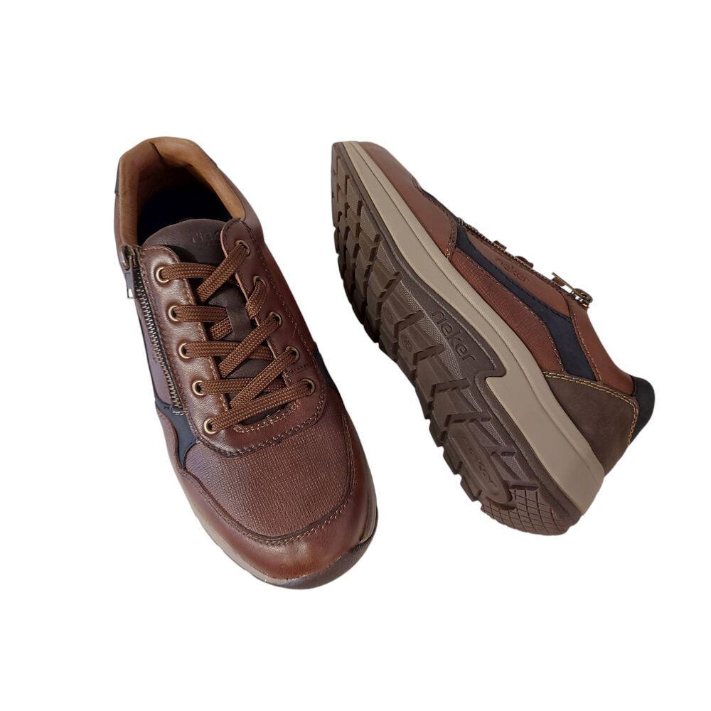 Rieker Sneaker 11001 25 Bruin Combi Wijdte H