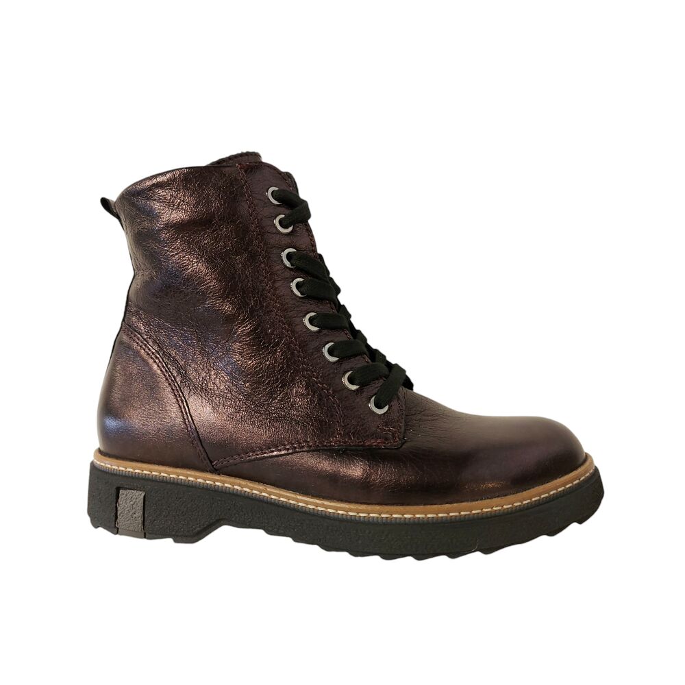 Waldlaufer Veterboot 683801 145 078 Merlot Bordeaux Metallic Wijdte K - 4099595814181