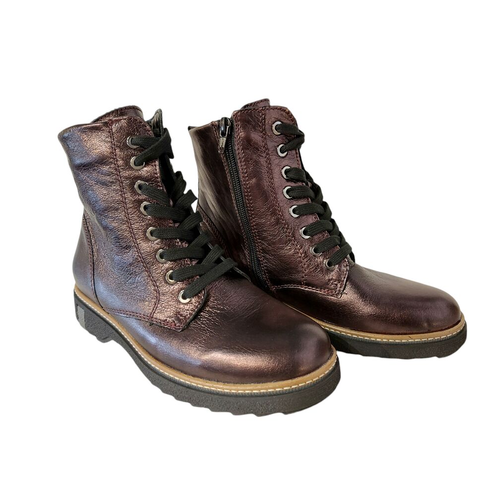Waldlaufer Veterboot 683801 145 078 Merlot Bordeaux Metallic Wijdte K - 4099595814181