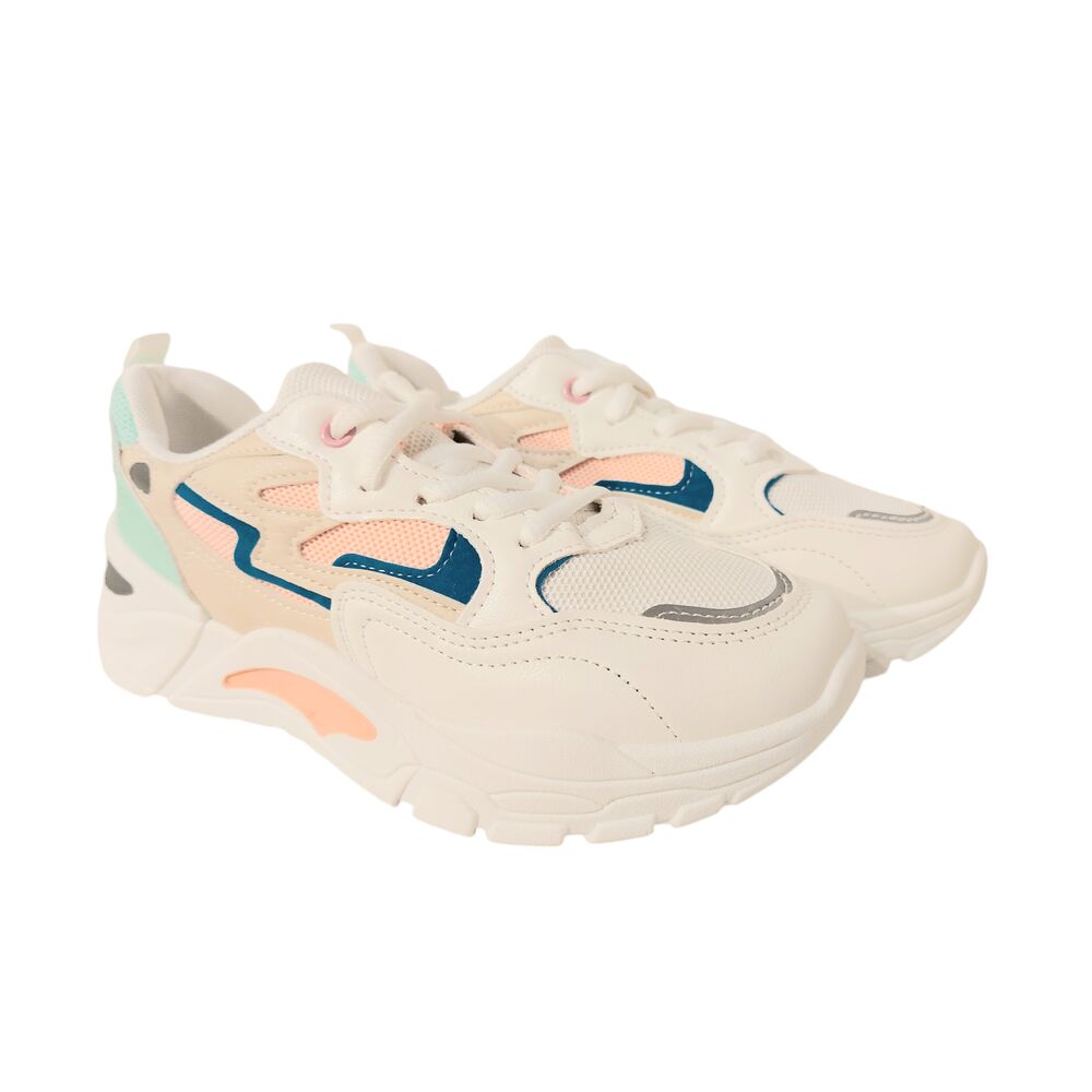 Adventure Sneaker Barcelona Wit Zand Blauw Ademend High Soft Insole - 8951005745408