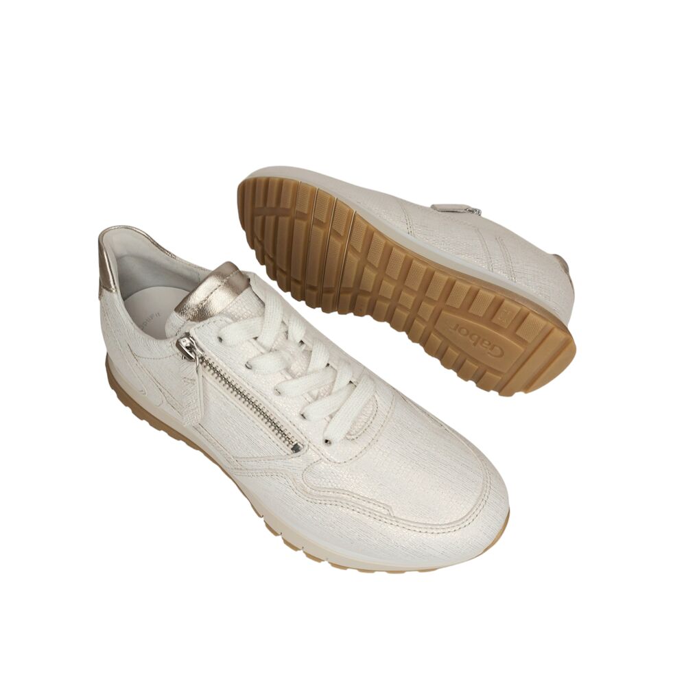 Gabor Sneaker 66.378.80 Bianco Puder Wit Goud Wijdte H - 4099935945735