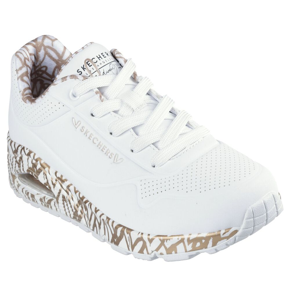 Skechers Sneaker UNO Loving Love 155506/WTRG Wit Rose Goud Hartjes - 198376226336