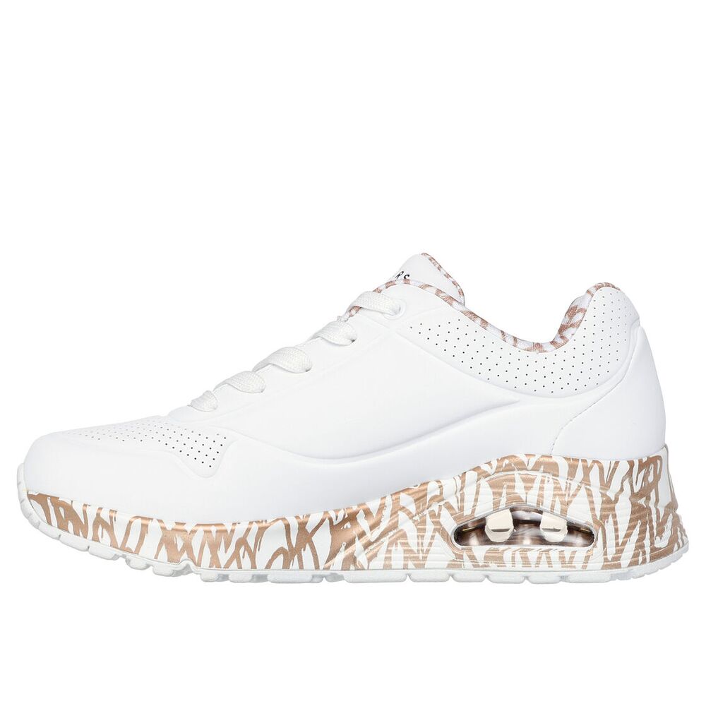 Skechers Sneaker UNO Loving Love 155506/WTRG Wit Rose Goud Hartjes - 198376226336