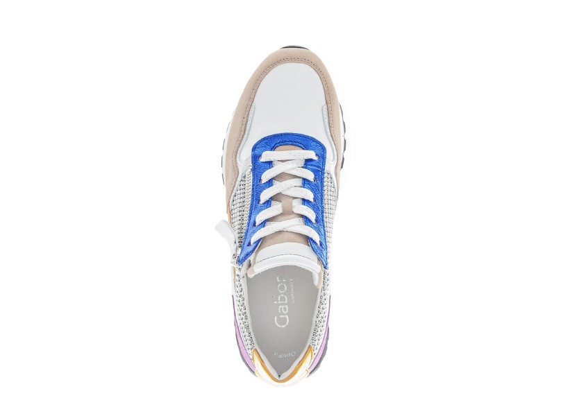 Gabor Sneaker 66.378.87 Wit Blauw Taupe Multi Wijdte H - 4099935695623