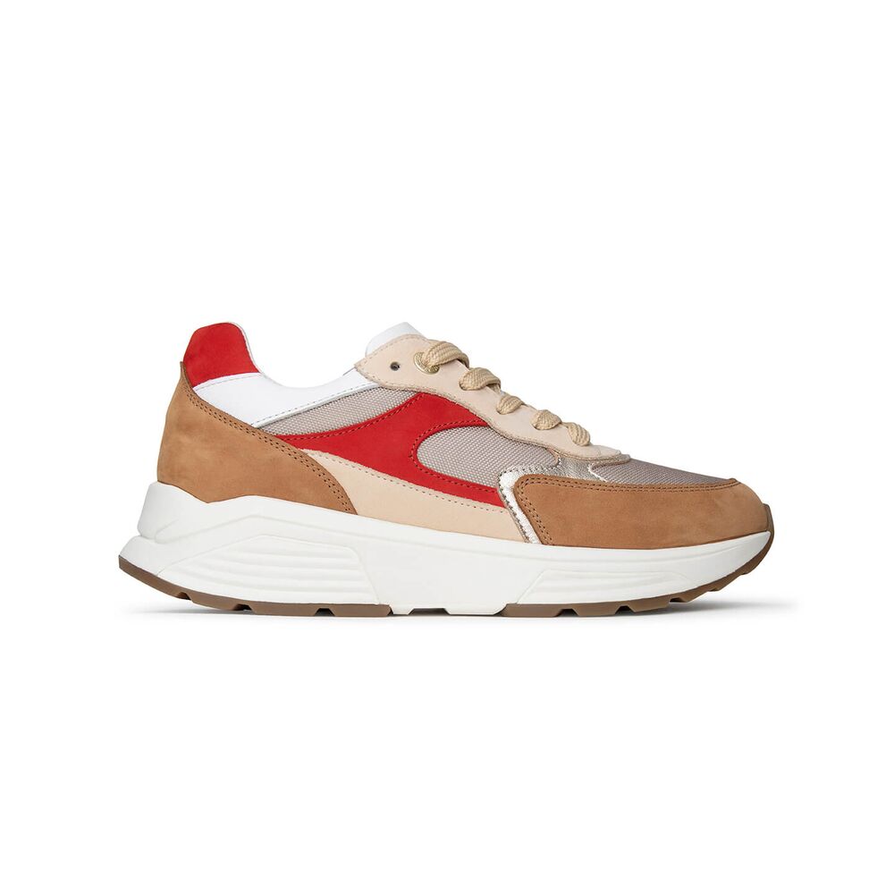 Xsensible Stretchwalker Sneaker Ponte Vecchio 33002.5.352 G Bruin Rood Combi - 8719051675144