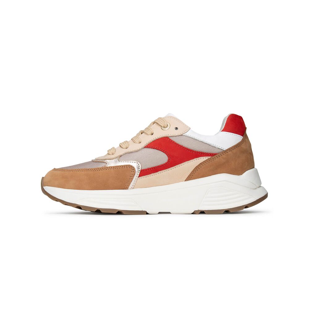 Xsensible Stretchwalker Sneaker Ponte Vecchio 33002.5.352 G Bruin Rood Combi - 8719051675168