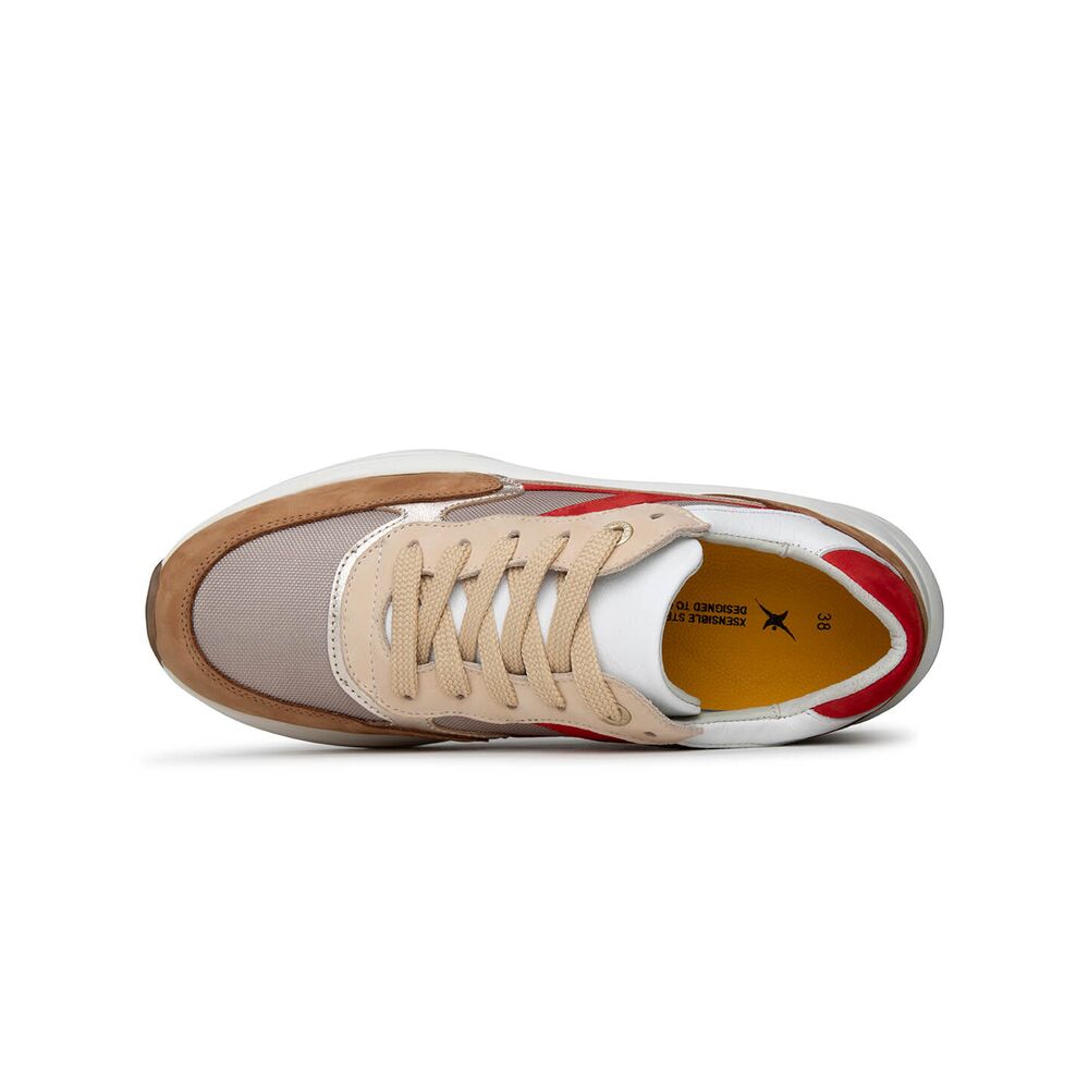 Xsensible Stretchwalker Sneaker Ponte Vecchio 33002.5.352 G Bruin Rood Combi - 8719051675144