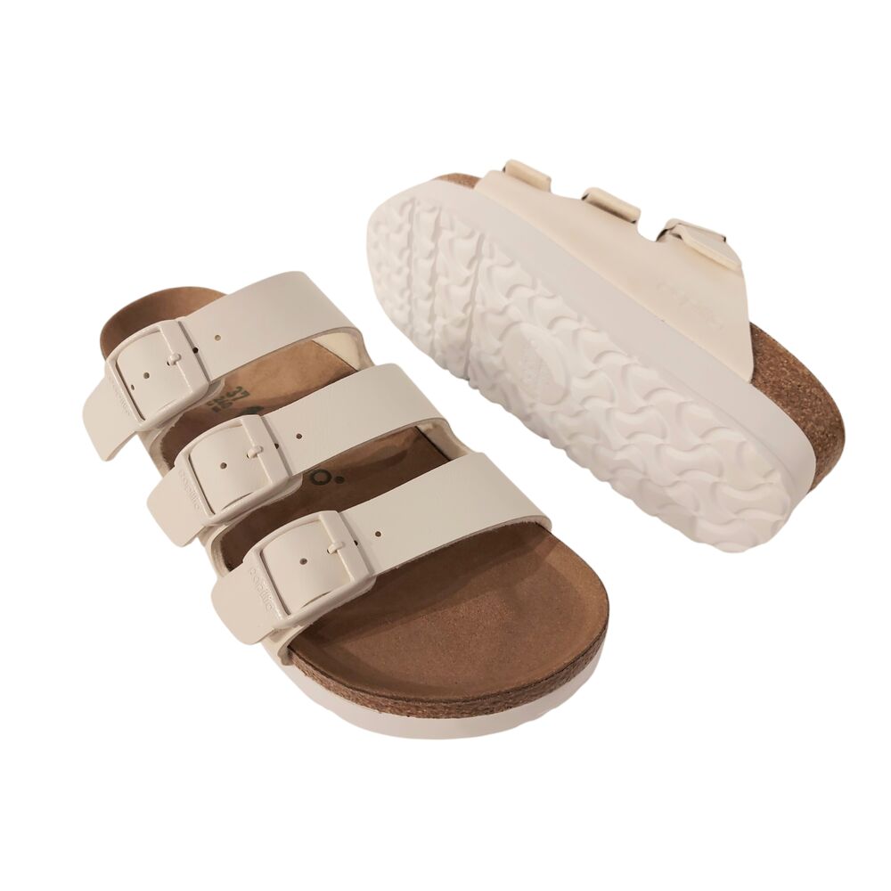 Birkenstock Papillio Slipper Florida lll Pap Flex Platform 1029751 Eggshell Offwhite Smal - 4067707147458
