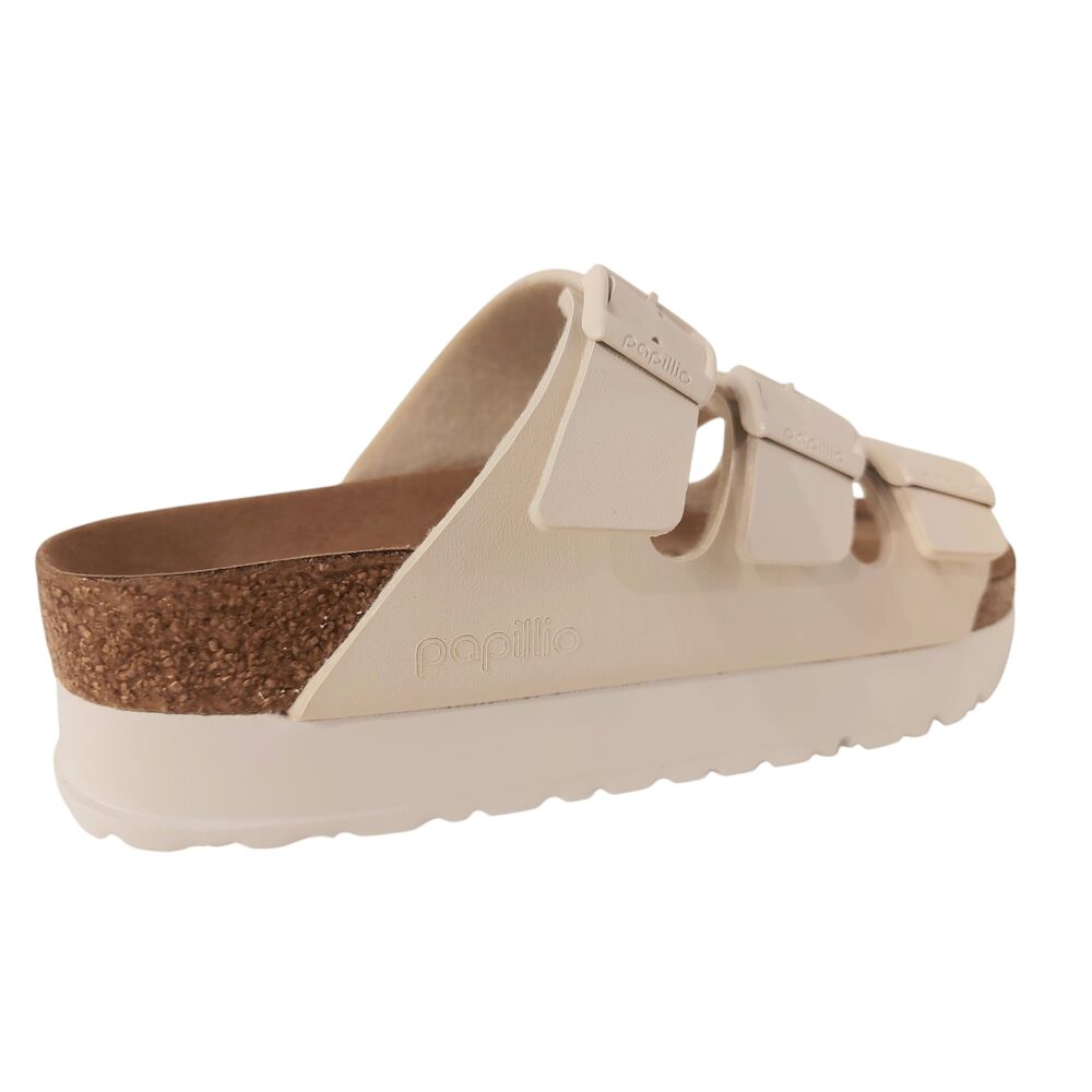 Birkenstock Papillio Slipper Florida lll Pap Flex Platform 1029751 Eggshell Offwhite Smal - 4067707147496