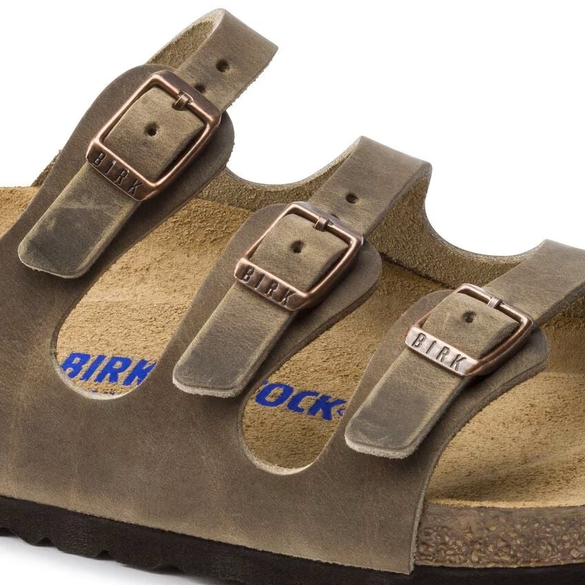 Birkenstock Slippers Florida 1011432 Tabacco Bruin Nubuck Leer Normaal - 4044477321653