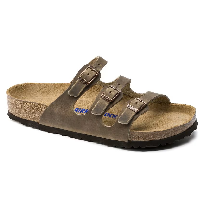 Birkenstock Slippers Florida 1011432 Tabacco Bruin Nubuck Leer Normaal - 4044477321691