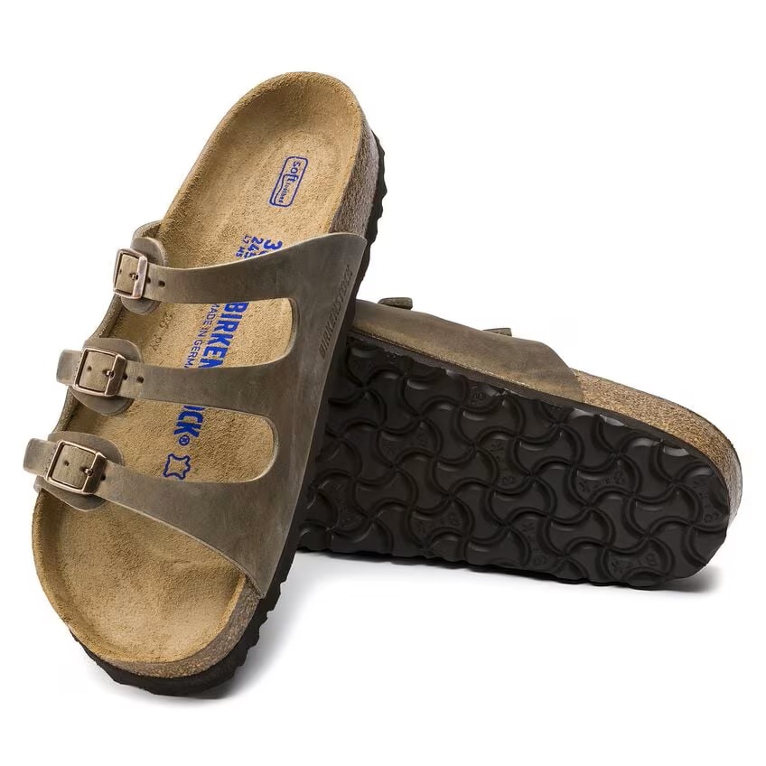 Birkenstock Slippers Florida 1011432 Tabacco Bruin Nubuck Leer Normaal - 4044477321691