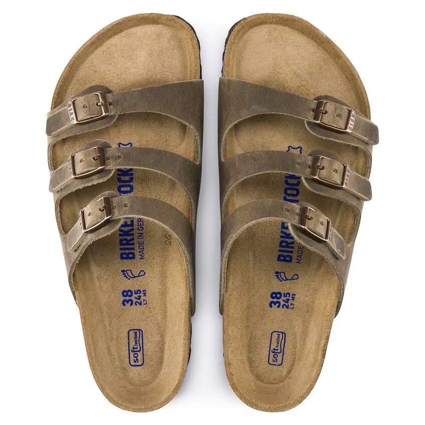 Birkenstock Slippers Florida 1011432 Tabacco Bruin Nubuck Leer Normaal - 4044477321653