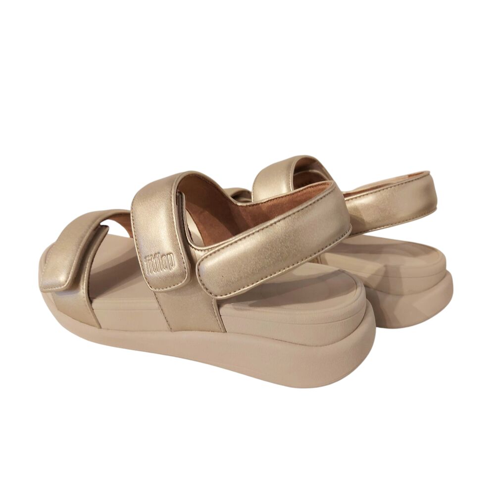 Fitflop Sandaal F-Mode Go Adjustable Flatform Back-Strap Sandals Platino Goud - 197533588461