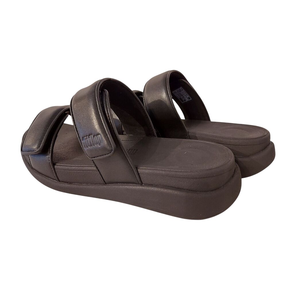 Fitflop Slipper F-Mode Go Adjustable Flatform Two-Bar Slides Zwart - 197533495905