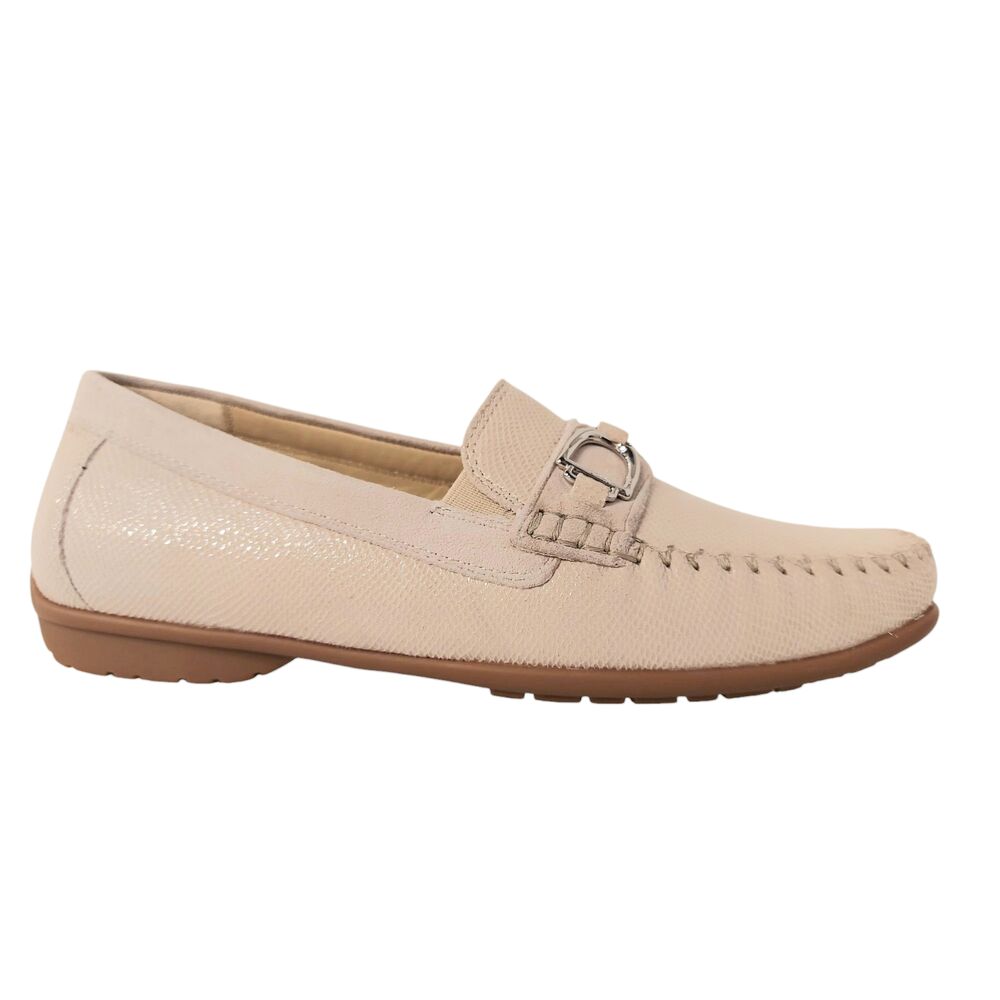 Sioux Instapper Cortizia-723-H Bone Reptielprint Suède Verwisselbaar Voetbed Wijdte H - 4068238078310