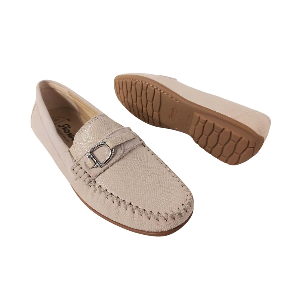 Sioux Instapper Cortizia-723-H Bone Reptielprint Suède Verwisselbaar Voetbed Wijdte H - 4068238078310