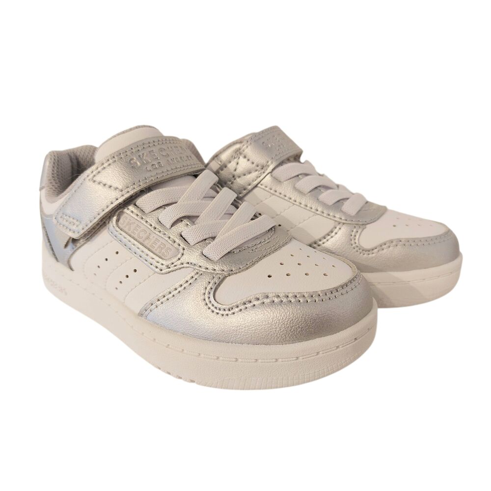 Skechers klittenbandschoen 310241L SLW Quick Street Style Stride Zilver Wit - 198739870909