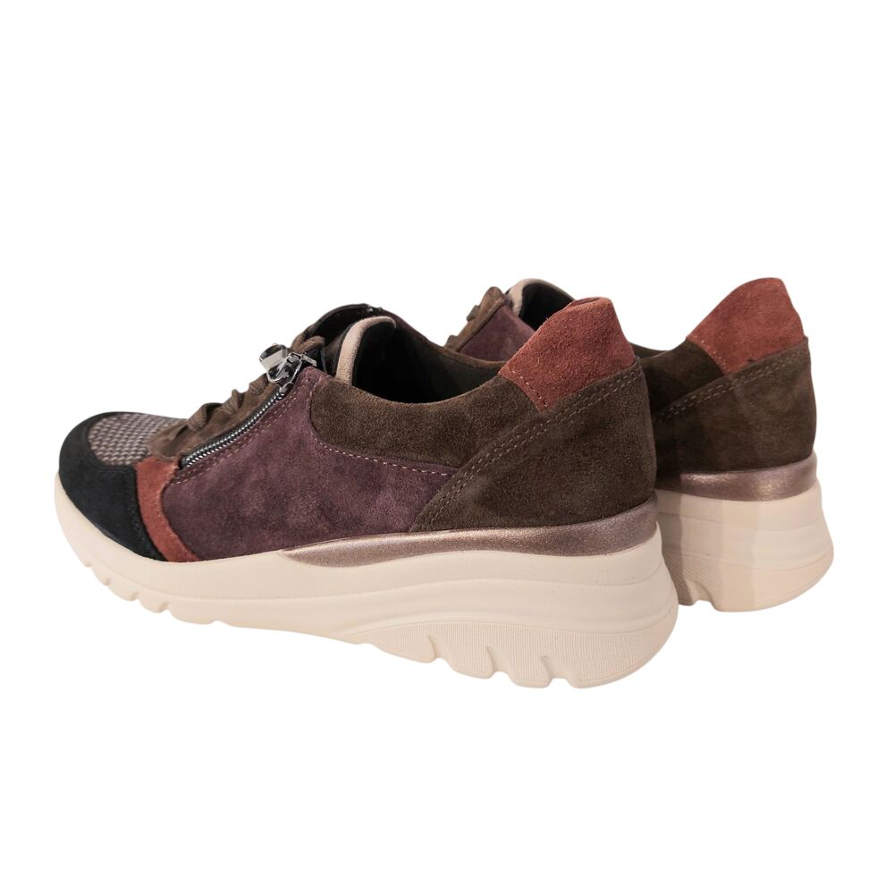 Waldlaufer Sneaker 927H02 700 336 Zwart Bruin Combi Wijdte H - 4069134212730