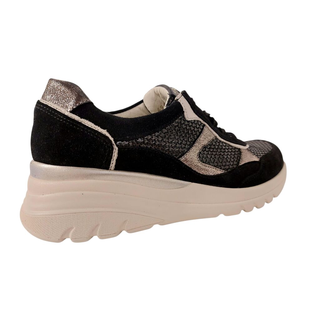 Waldlaufer Sneaker 927004 700 681 Zwart Beige Combi Wijdte H - 4069134241181