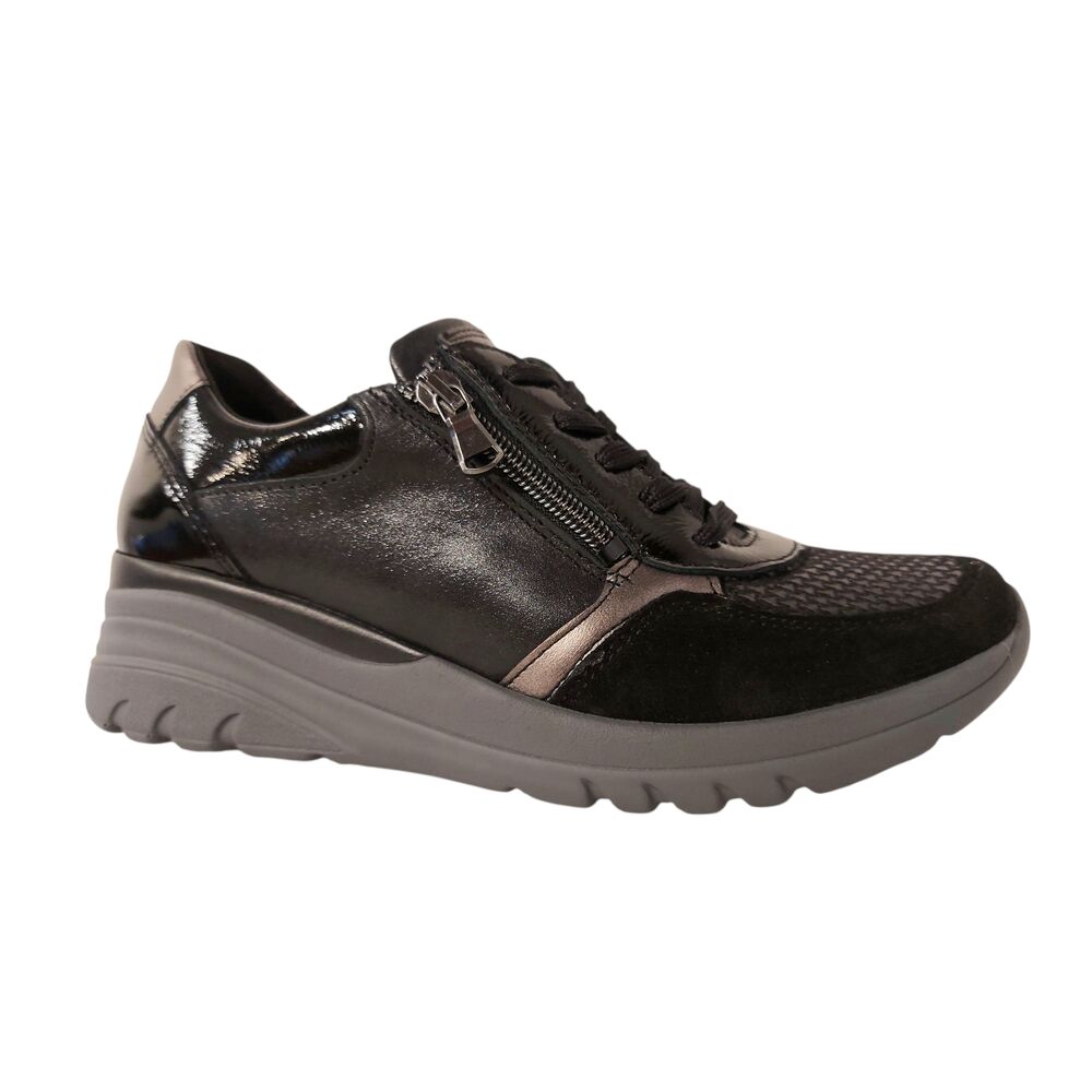 Waldlaufer Sneaker 927H02 701 768 Zwart Brons Combi Wijdte H - 4069134212884