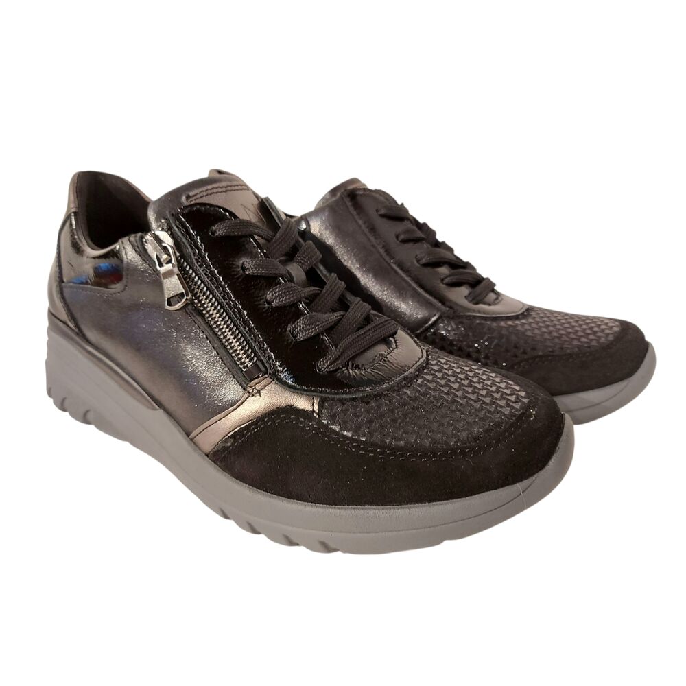 Waldlaufer Sneaker 927H02 701 768 Zwart Brons Combi Wijdte H - 4069134212853