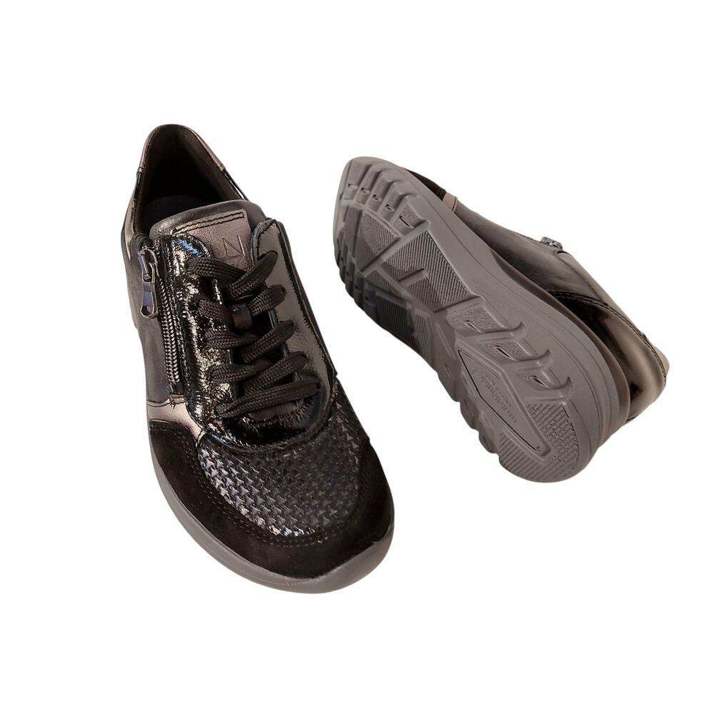 Waldlaufer Sneaker 927H02 701 768 Zwart Brons Combi Wijdte H - 4069134212884