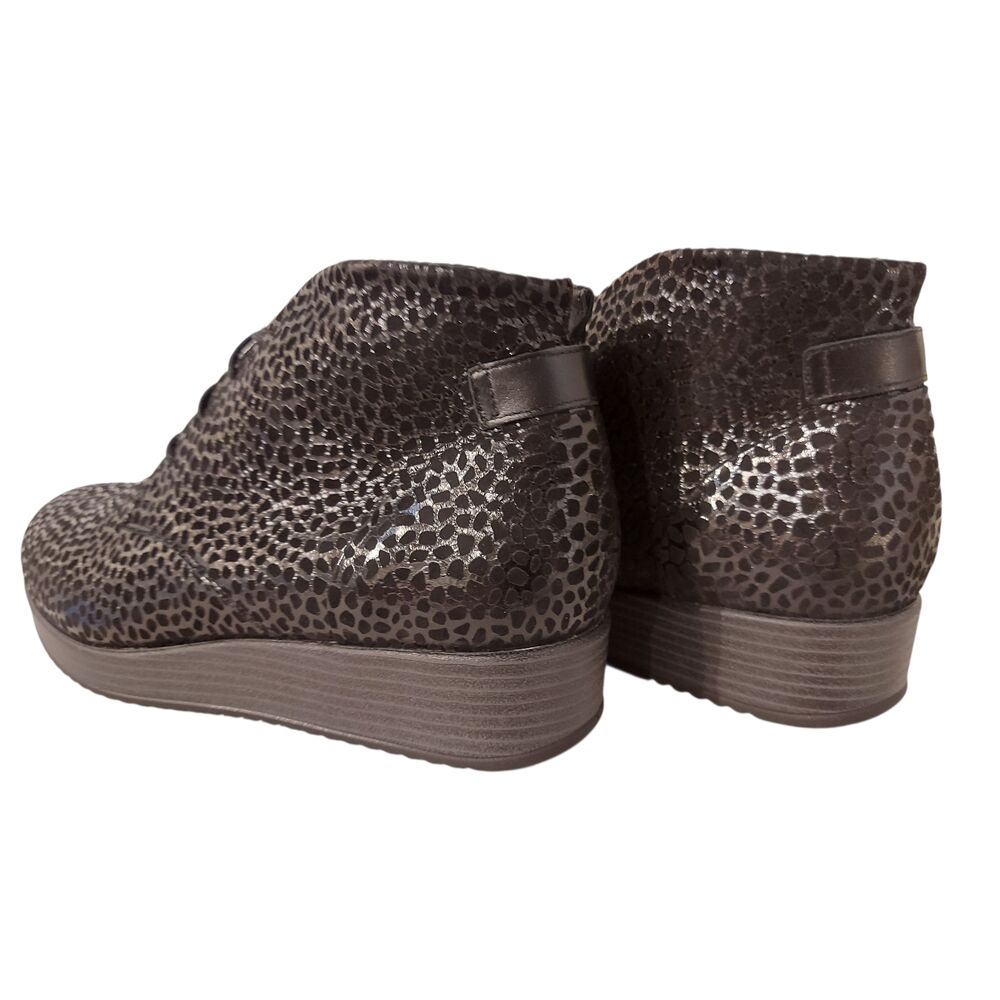 Durea Lage Veterboot 9824 475 1816 Zwart Print Wijdte H - 8721149349820