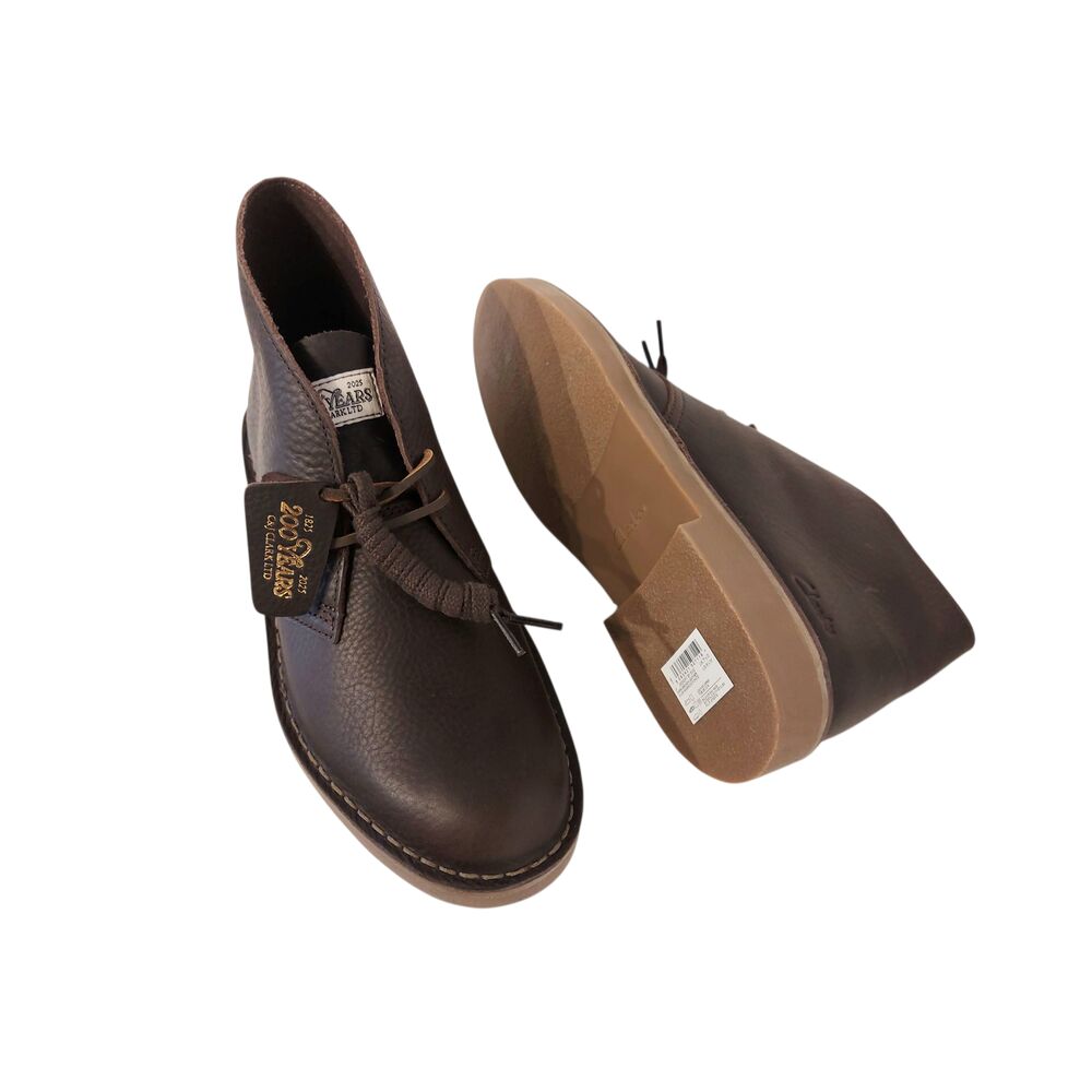 Clarks Veterboot Desert Boot Evo Donkerbruin Glad Leer Verwisselbaar Voetbed - 5063421507188