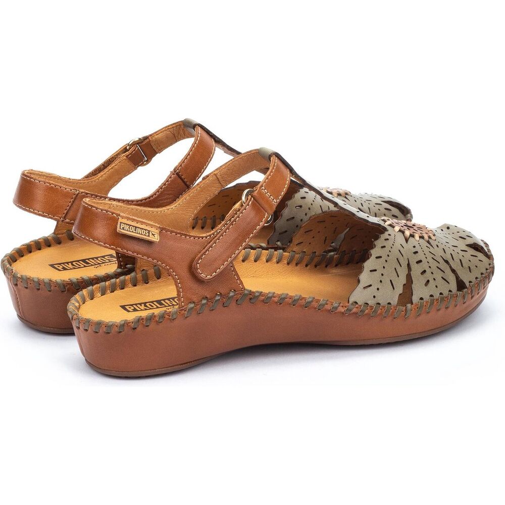 Pikolinos Sandaal P Vallarta 655 0841C1 Apple Licht Groen Cognac Combi - 8445442603198