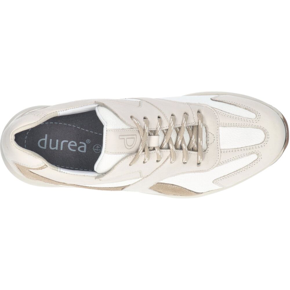 Durea Sneaker 6316 608 2080 Offwhite Licht Taupe Wijdte K - 8721149470401
