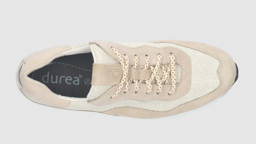 Durea Sneaker 6319 609 2047 Licht Taupe Ivoor Wijdte M - 8721149434007