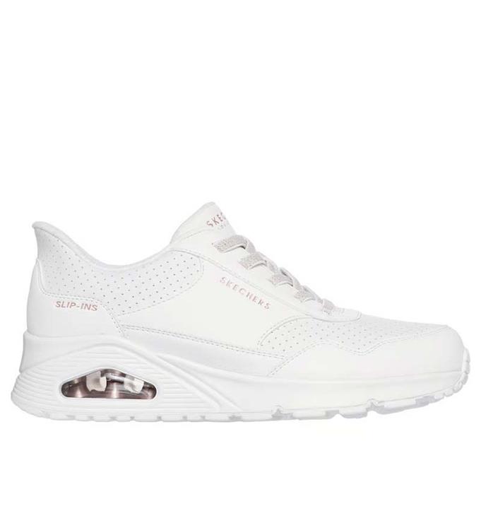 Skechers Instapper Hands-Free Slip-Ins Uno Banksia Luxe 177118 WHT White - 199025162685