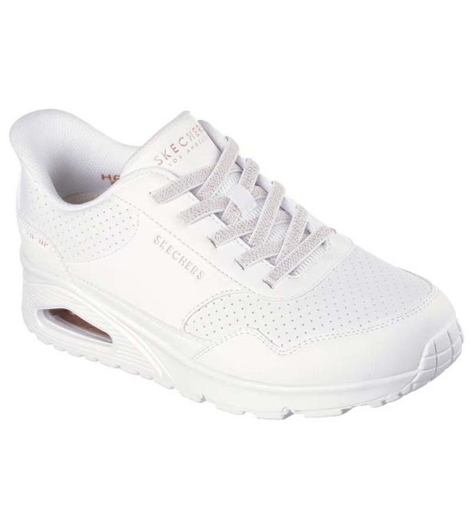 Skechers Instapper Hands-Free Slip-Ins Uno Banksia Luxe 177118 WHT White - 199025162685