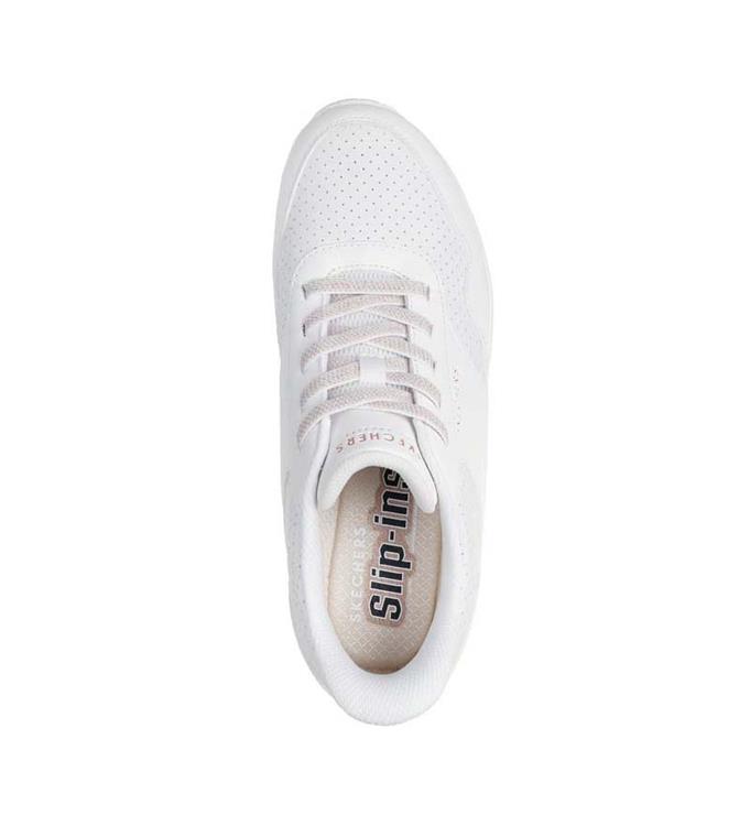Skechers Instapper Hands-Free Slip-Ins Uno Banksia Luxe 177118 WHT White - 199025162685