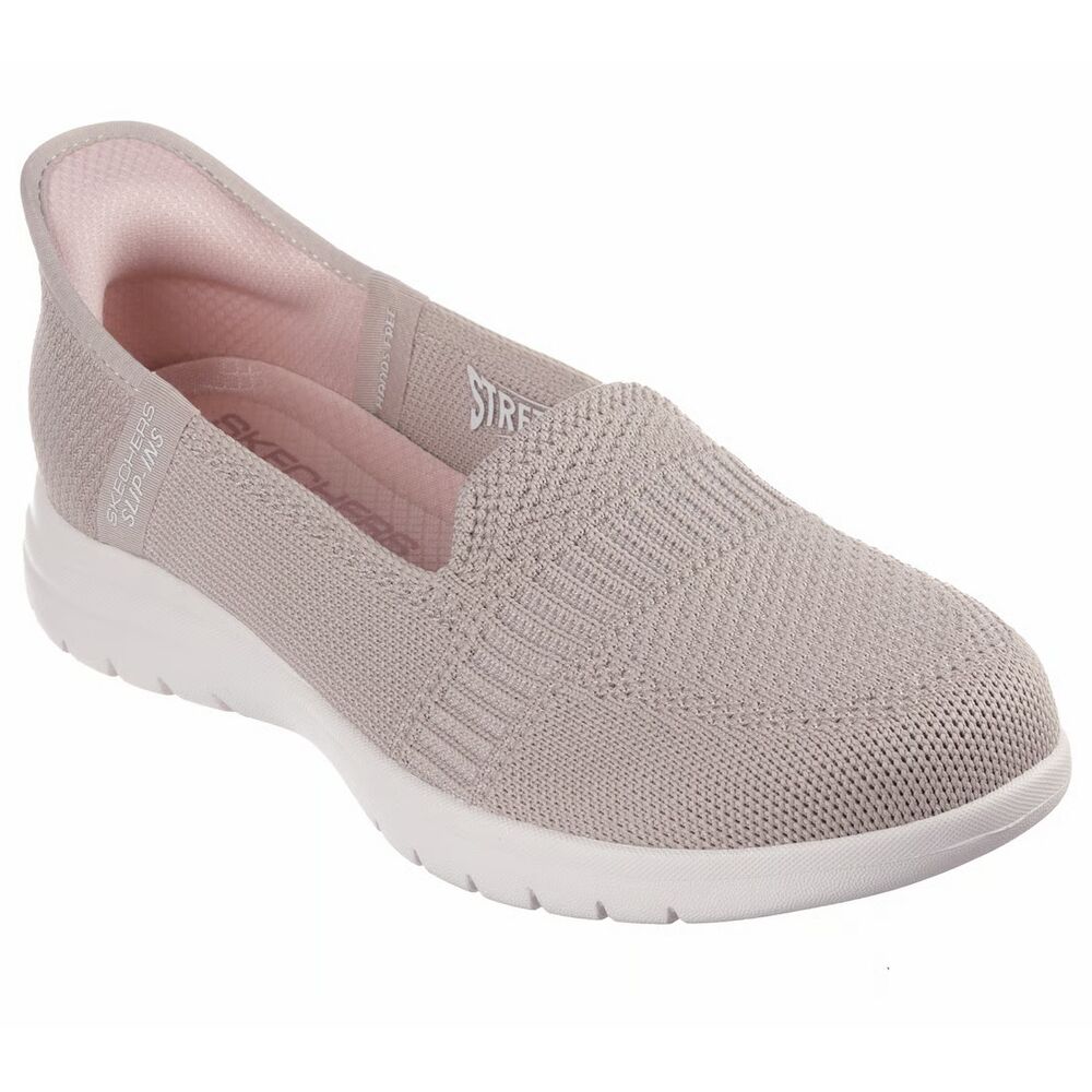 Skechers Instapper Hands-Free Slip-Ins On The Go Flex Clover 138182 TPE Taupe Machine Washable - 197627791845