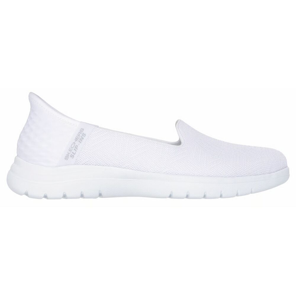 Skechers Instapper Hands-Free Slip-Ins On The Go Flex Clover 138182 WHT White Machine Washable - 198376842604