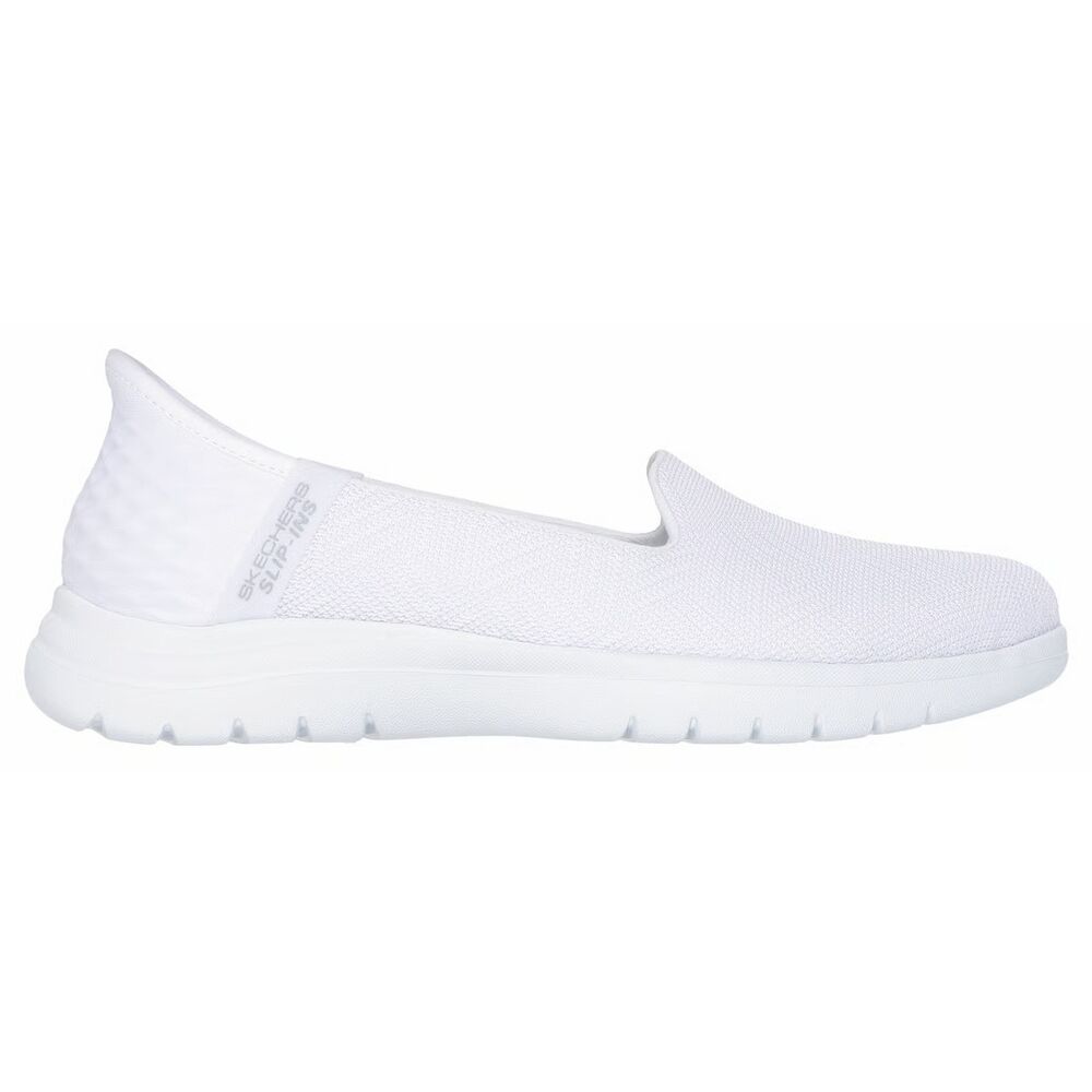 Skechers Instapper Hands-Free Slip-Ins On The Go Flex Clover 138182 WHT White Machine Washable - 198376842628