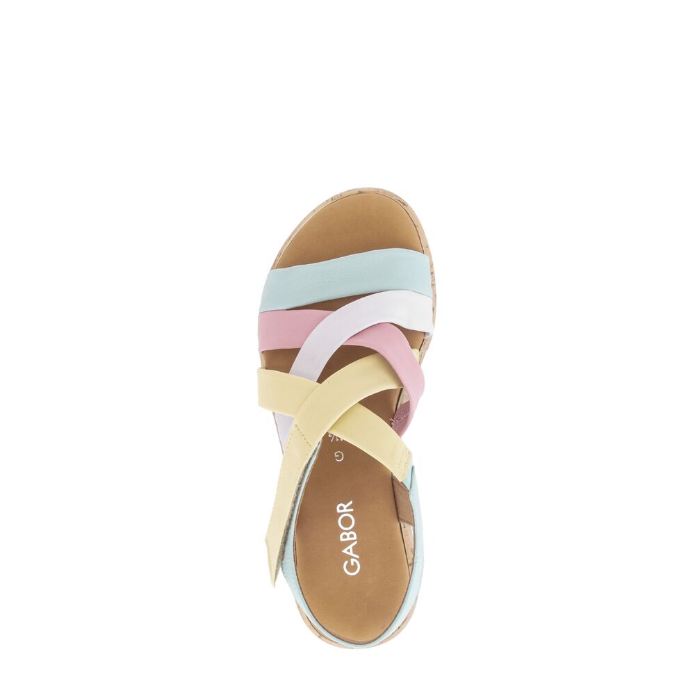 Gabor Sandaal 82.736.23 Nappa Nava Glacier Geel Roze Blauw Combi - 4068283839423