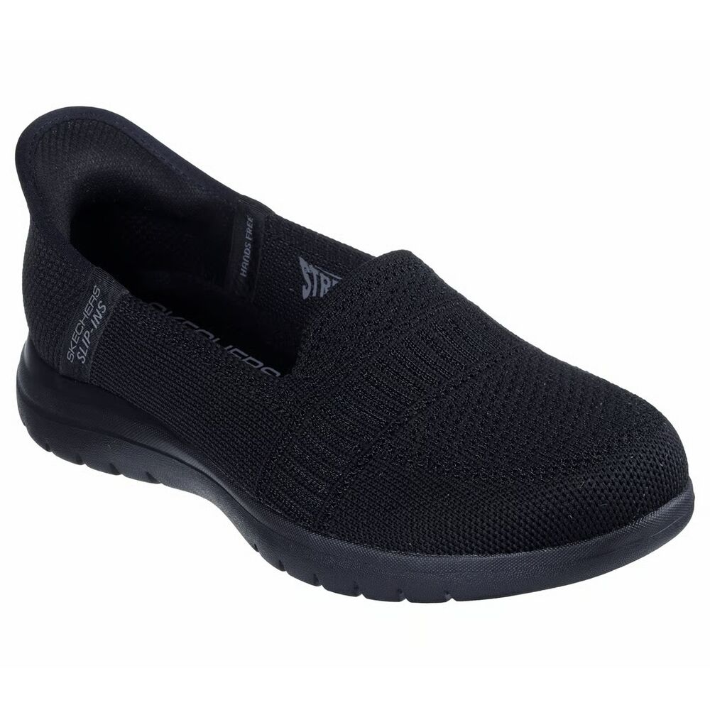 Skechers Instapper Hands-Free Slip-Ins On The Go Flex Clover 138182 BBK Black Machine Washable - 197627454658