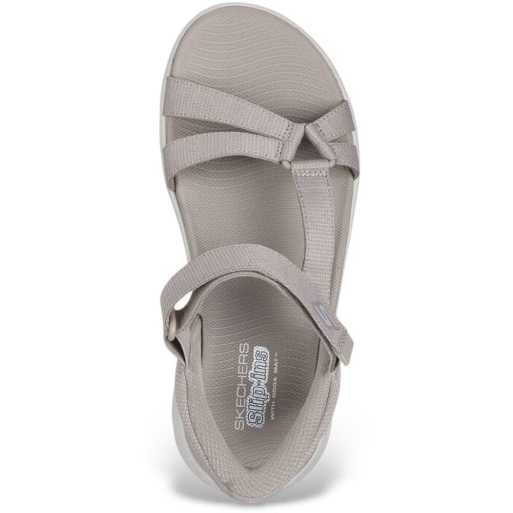 Skechers Sandaal Hands Free Slip-Ins Go Walk Flex Sandal-Illuminate 141481 TPE Taupe Machine Washable - 197976582279