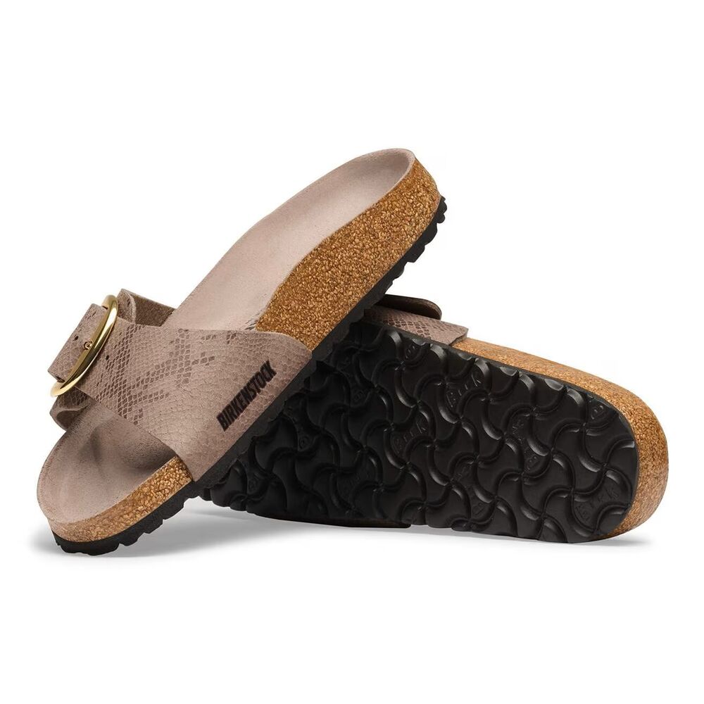 Birkenstock Slippers Madrid Big Buckle 1032935 Python Gray Taupe Smal - 4067708207922