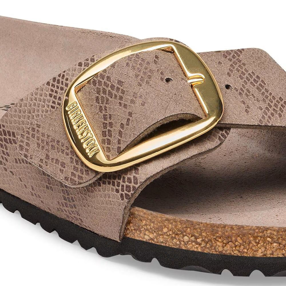 Birkenstock Slippers Madrid Big Buckle 1032935 Python Gray Taupe Smal - 4067708207922