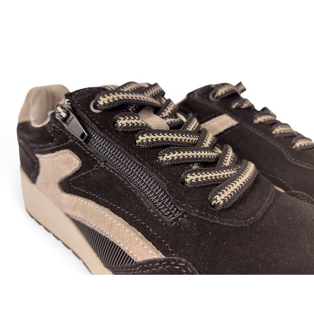 Waldlaufer Sneaker K-Jenna 653002 100 001 Nubuk Zwart Wijdte K - 4069134528510