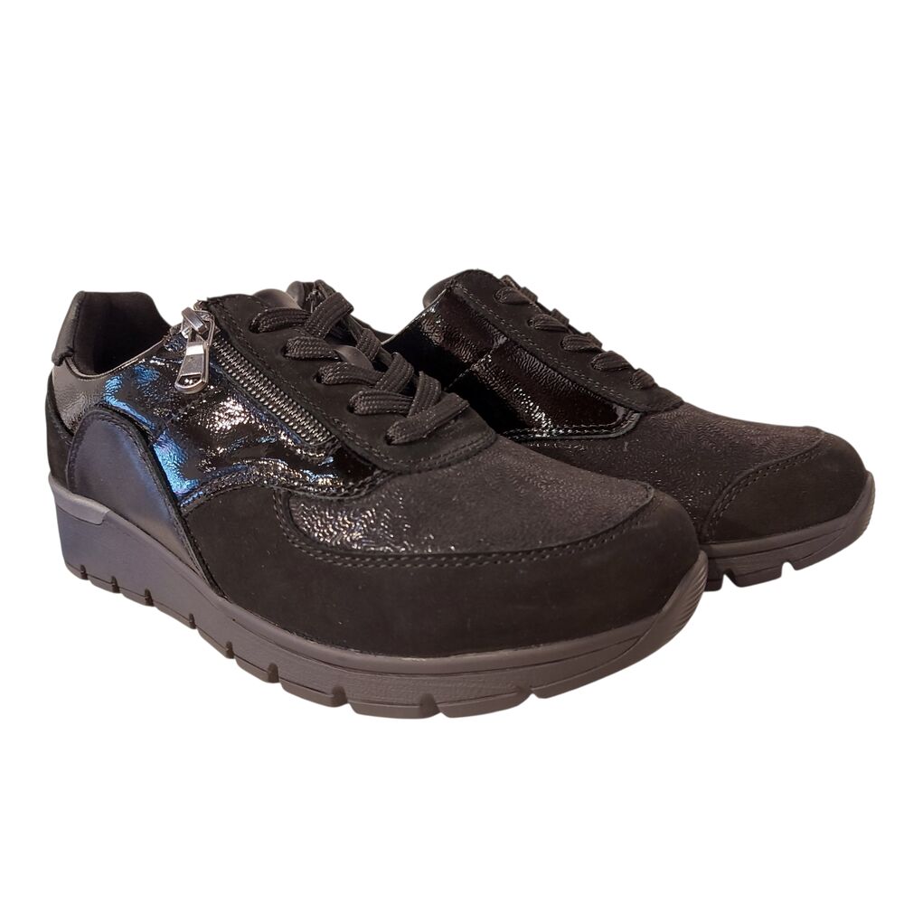 Waldlaufer Sneaker K-Ramona 626K02 414 001 Denver Bronx Zwart Wijdte K - 4069134571301