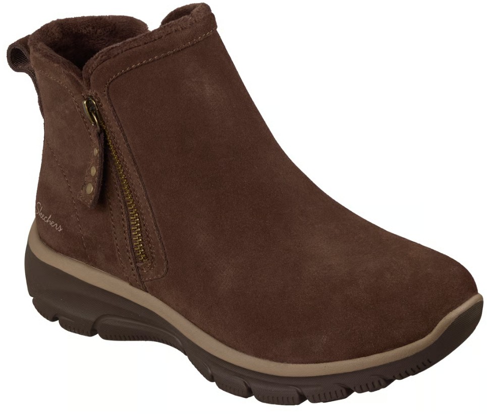 Skechers Korte Laars 168188 CHOC Easy Going Urban Zip Chocolate Donkerbruin - 199703681958