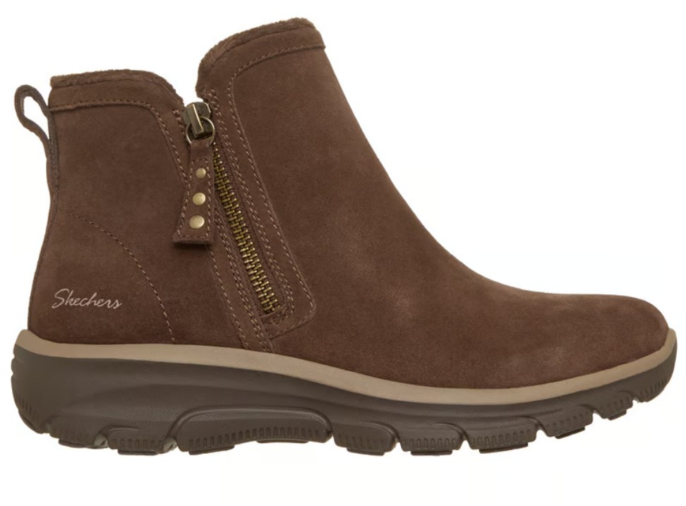 Skechers Korte Laars 168188 CHOC Easy Going Urban Zip Chocolate Donkerbruin - 199703681958