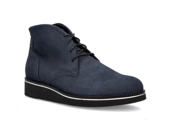 Durea Lage Veterboot 9654 475 9804 Blauw Wijdte H